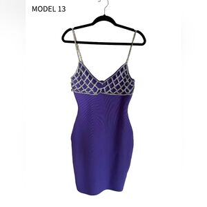 Elegant Purple Mini Dress with Silver Accents